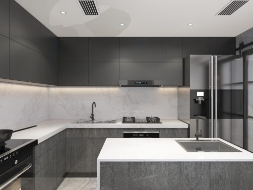 Premium White Quartz custom kitchen design toronto