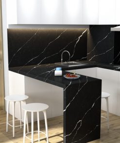 N001 Black Quartz custom stone fabrication toronto