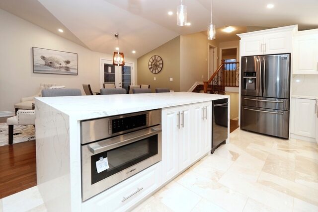 quartz porcelain granite kitchen counter