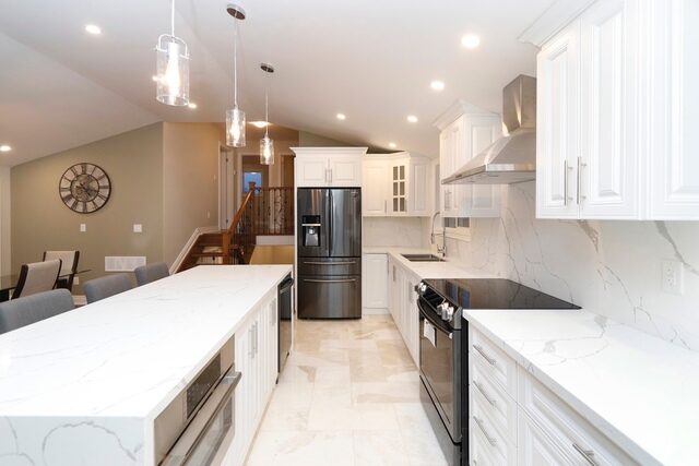 quartz porcelain granite kitchen counter
