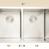 203350 – TITANIUM SERIES double stainless steel sink